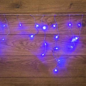 Гирлянда Бахрома 1,8×0,5 м Синяя, 48 LED, Динамическое свечение, Прозрачный ПВХ, IP20