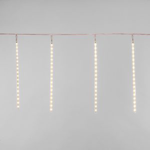 Гирлянда Тающие Сосульки, 8 х 0.5 м, тёплый белый свет, 230В, 288 LED, провод прозрачный ПВХ, IP20