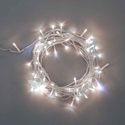 Гирлянда Роса 20 м Белая с Мерцанием, 200 LED, Серебристый Металл, IP44, NN