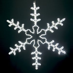 Светодиодная большая снежинка из дюралайта, 95×95 см, IP65, белый свет