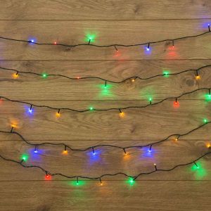 Гирлянда Нить 20 м Мультиколор с Динамикой, 230 В, 160 LED, Провод Тёмно-Зелёный ПВХ, IP20