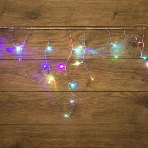 Гирлянда Бахрома 1,8×0,5 м, Мультиколор с быстрой сменой цвета, 48 LED, Прозрачный ПВХ, IP44
