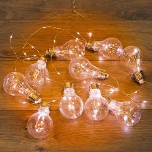 Гирлянда «Ретро-лампы» 3 м, тепло-белый статика, 100 LED, провод прозрачный ПВХ, IP20