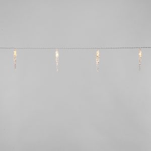 Гирлянда «Сосульки» 1,5 м, тепло-белый свет, 10 LED, провод прозрачный ПВХ, IP20