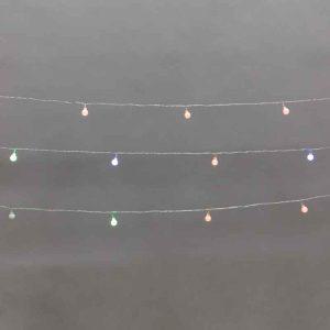 Гирлянда «Шарики» 5 м, цветное мигание с динамикой, 20 LED, провод прозрачный ПВХ, IP20