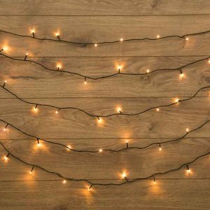 Гирлянда Нить 20 м Тепло-Белая с Динамикой, 230 В, 200 LED, Провод Тёмно-Зелёный ПВХ, IP20