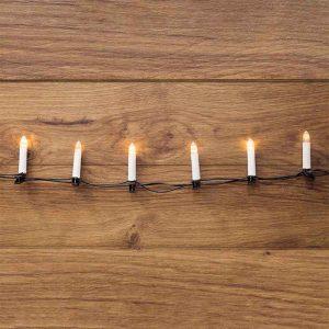 Гирлянда Свечи 6 м, тепло-белый статика, 30 LED, провод тёмно-зелёный ПВХ, IP20