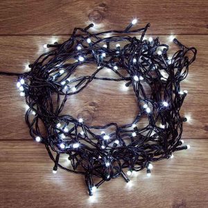 Гирлянда Нить 10 м Белая с Динамикой, 100 LED, IP44, OUTDOOR