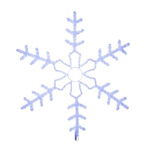 Светодиодная большая снежинка из дюралайта, 95×95 см, IP65, синий свет