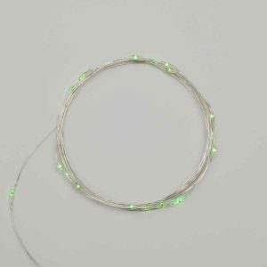 Гирлянда Роса 2 м Зелёная Статика, 20 LED, Серебряный провод, IP20