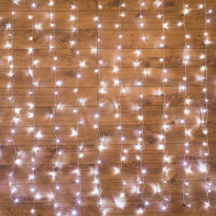 Гирлянда Занавес 1.5х1 м Белый с Динамикой, 96 LED, 230В, Прозрачный ПВХ, IP20