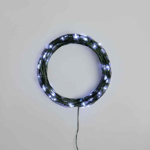 Гирлянда Роса 20 м Белая с Динамикой, 200 LED, Металлический Провод, IP20, NN
