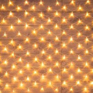 Гирлянда сетка 1,8×1,5 м, тёпло-белая с динамикой, 180 LED, прозрачный ПВХ, IP20