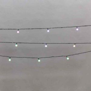 Гирлянда «Шарики» 5 м, цветное мигание, 20 LED, провод темно-зеленый ПВХ, IP20