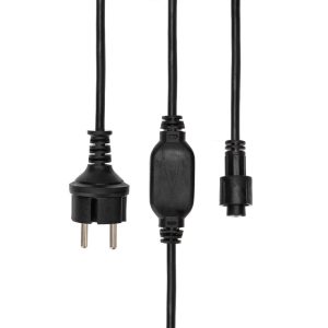 Блок питания для уличных гирлянд 230В, 3А, провод чёрный каучук, IP67