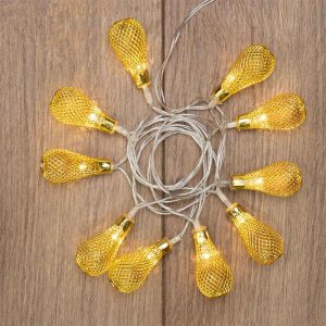 Гирлянда «Восточные лампочки» 1,5 м, жёлтый свет, 10 LED, провод прозрачный ПВХ, IP20