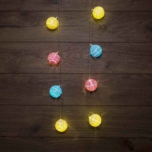 Гирлянда «Карамельки» 1.5 м, тёплый белый статика, 3В, 10 LED, провод прозрачный ПВХ, IP20