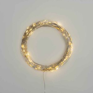 Гирлянда Роса 10 м Тепло-Белая с Динамикой, 100 LED, Серебристый провод, IP44, OUTDOOR