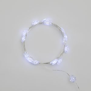 Гирлянда Роса Снежинки 2 м Белая Статика, 20 LED, прозрачный провод, IP20