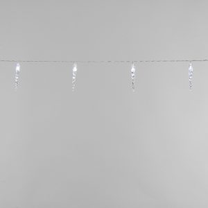Гирлянда «Сосульки» 1,5 м, белый свет, 10 LED, провод прозрачный ПВХ, IP20