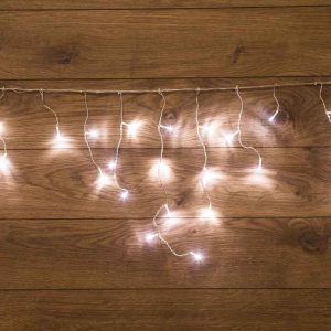 Гирлянда Бахрома 1,8×0,5 м Белая, 48 LED, Динамическое свечение, Прозрачный ПВХ, IP20