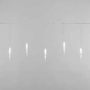 Гирлянда Сосульки 1.5×0.25 м, белый статика, 10 LED, провод прозрачный ПВХ, IP20