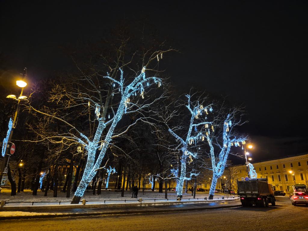 Украшение деревьев гибкими, светодиодными и LED гирляндами – монтаж праздничного освещения на улицах, в скверах и парках компанией JOYLED