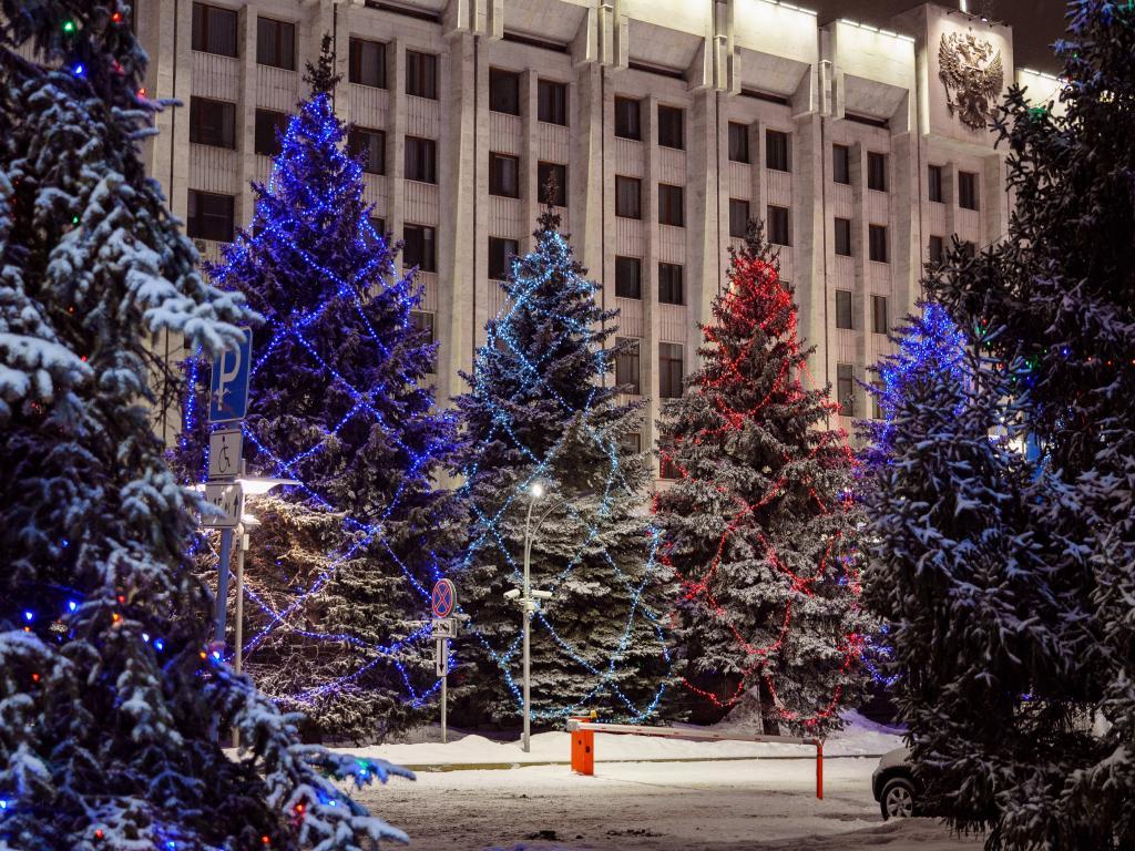 Праздничное украшение улиц, парков и сквером световыми гирляндами – заказать световое оформление к Новому Году от JOYLED