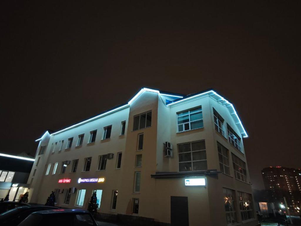 Архитектурная подсветка производственного здания Москве – пример работы компании JOYLED