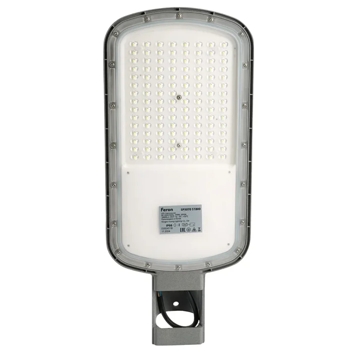 Светодиодный уличный консольный светильник Feron SP3070 100W 5000K AC90-300V, серый 51800