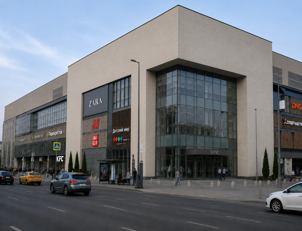 Торговый центр теряется в городской среде