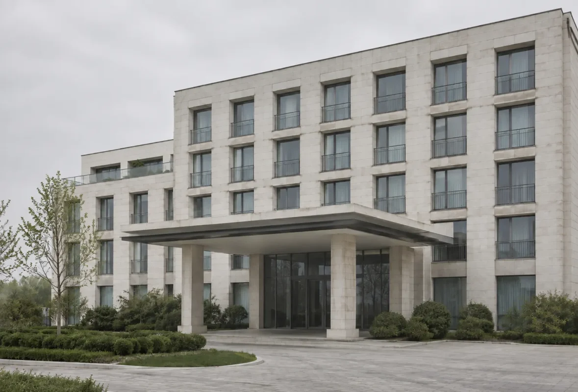 Отель теряется в тёмное время суток