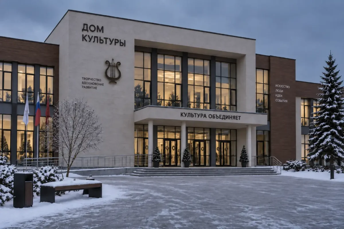 Фасад выглядит неприметно зимой