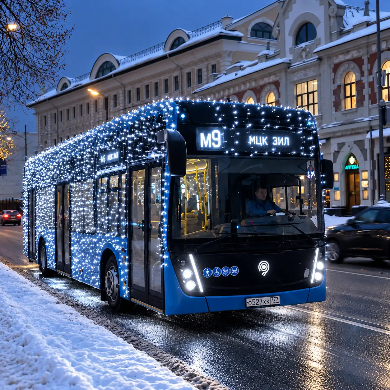 Новогоднее оформление электробусов