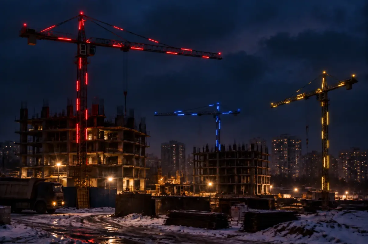 Несколько кранов выглядят разрозненно