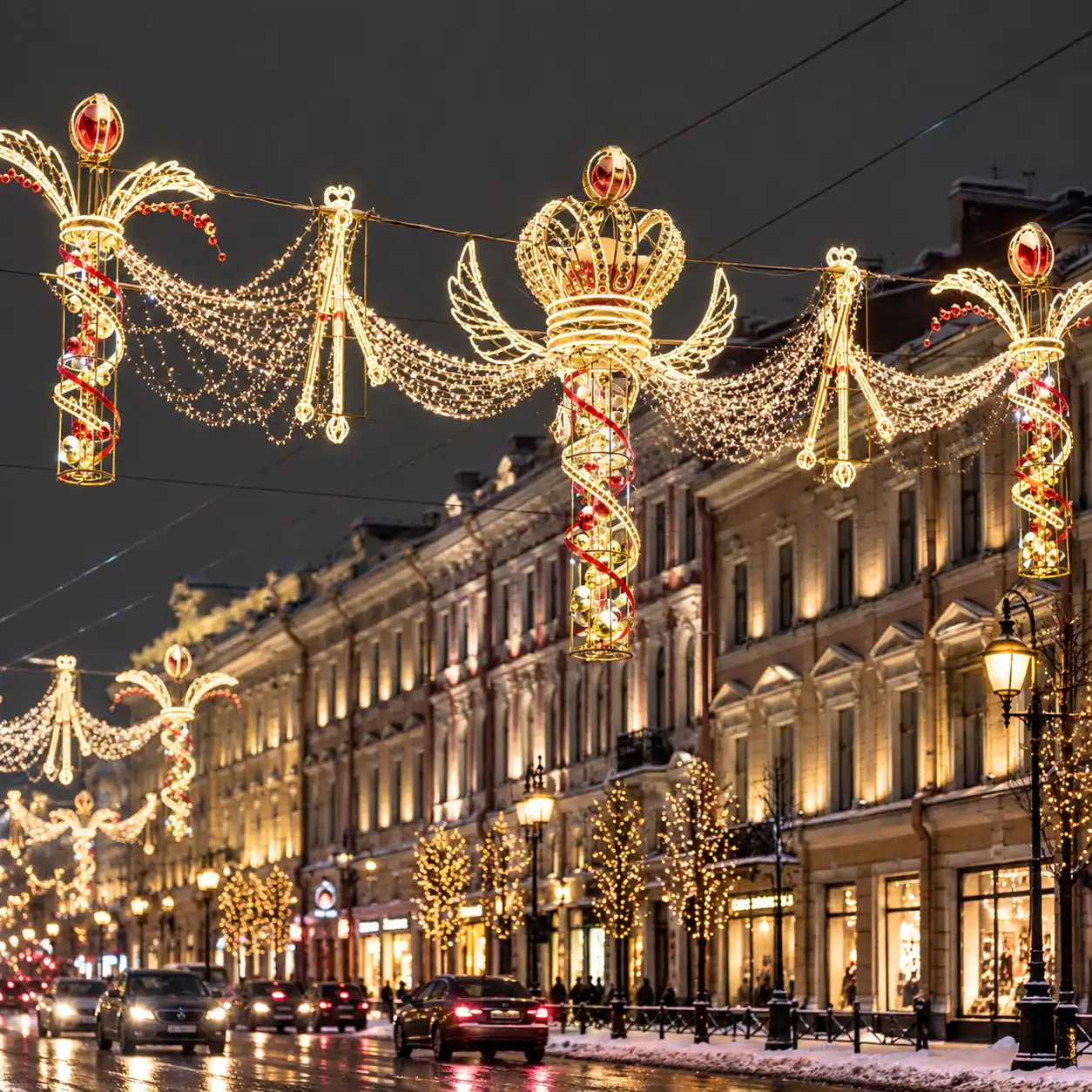 Новогодние перетяжки для центральной улицы